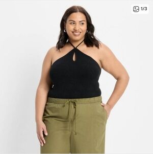 Future Collevtibe Black Halter Neck Women's Bodysuit